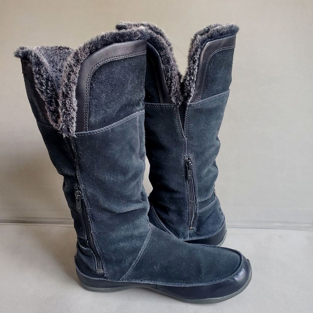 The North Face Josie II Black Suede Faux Fur Tall Boots Women’s 7 Primaloft 200 - Picture 7 of 14
